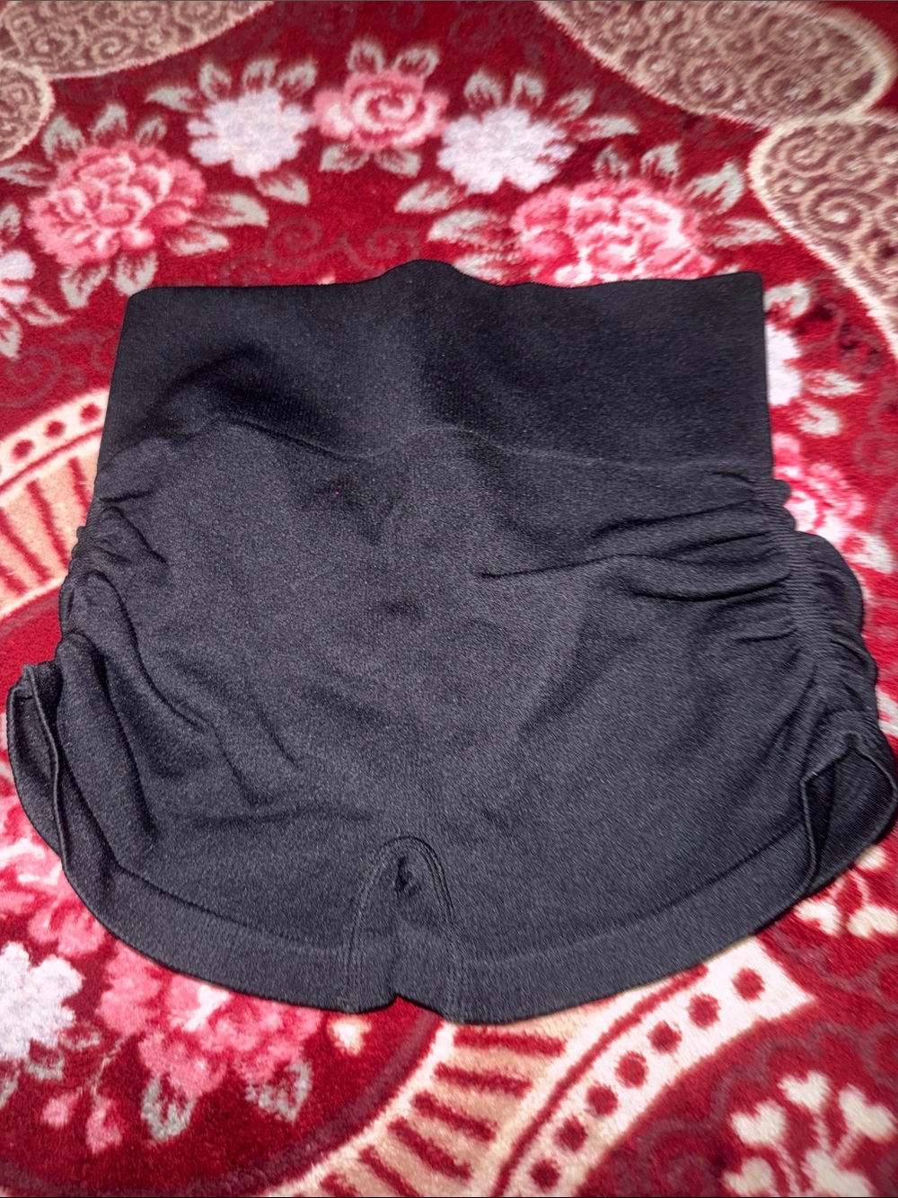 SHEIN Black High-Waist Ruched Bike Shorts